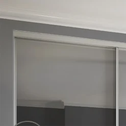 Duo Sliding Wardrobe Door Arctic White Glass / Mirror With Aluminium Frame (W)762mm 9 Duo Sliding Wardrobe Door Arctic White Glass / Mirror With Aluminium Frame (W)762mm -Home Furnishing Series Store 12807029 1724843069558167
