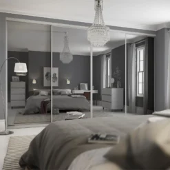 Duo Sliding Wardrobe Door Mirror With Aluminium Frame (W)762mm 8 Duo Sliding Wardrobe Door Mirror With Aluminium Frame (W)762mm -Home Furnishing Series Store 12807034 2654843069614174