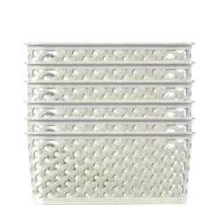 Curver My Style Large Rectangular Plastic Storage Basket - Vintage White - 18L -Home Furnishing Series Store 12809473 1934833219269928