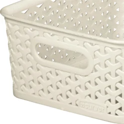 Curver My Style Small Rectangular Plastic Storage Basket - Vintage White - 4L -Home Furnishing Series Store 12809474 1134833220281357