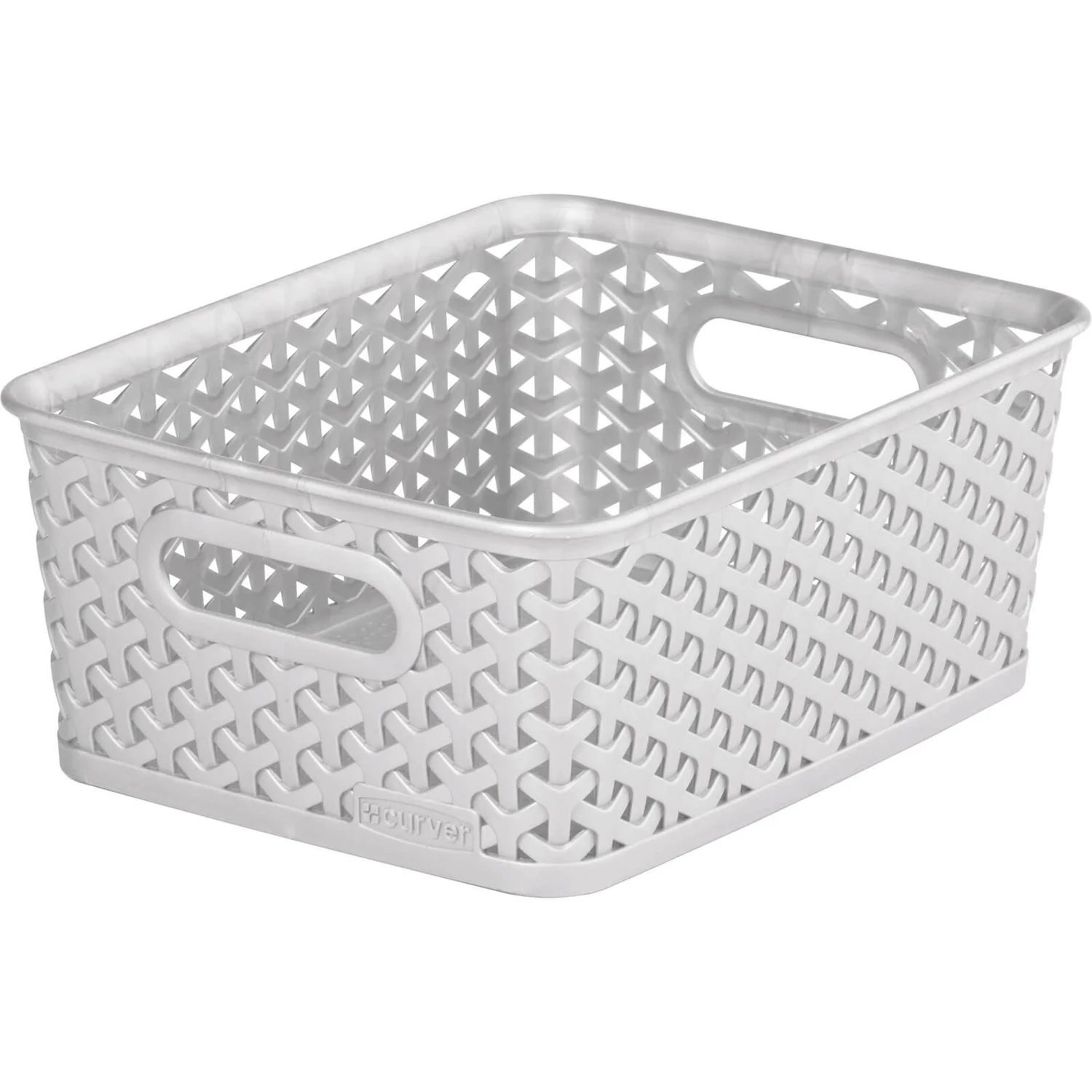 Curver My Style Small Rectangular Plastic Storage Basket - Grey - 4L 3 Curver My Style Small Rectangular Plastic Storage Basket - Grey - 4L