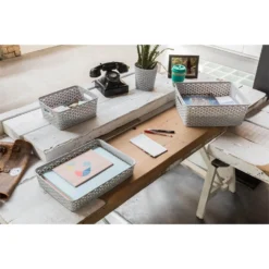 Curver My Style Medium Rectangular Plastic Storage Basket - Grey - 13L -Home Furnishing Series Store 12814522 1834832986589133