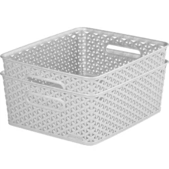 Curver My Style Medium Rectangular Plastic Storage Basket - Grey - 13L -Home Furnishing Series Store 12814522 2054832986795350