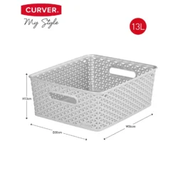 Curver My Style Medium Rectangular Plastic Storage Basket - Grey - 13L -Home Furnishing Series Store 12814522 6714832986506882