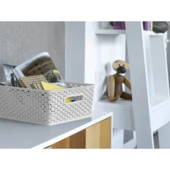 Curver My Style Medium Rectangular Plastic Storage Basket - Grey - 13L -Home Furnishing Series Store 12814522 8224832986404264