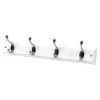 None White Hook Rail - Polished Chrome - 4 Hooks 1 None White Hook Rail - Polished Chrome - 4 Hooks -Home Furnishing Series Store 12814950 1304846183019244