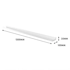 Flexi Storage Decorative Shelving Photo Shelf - White Matt - 1200x35x100mm -Home Furnishing Series Store 12817978 7674976461973001