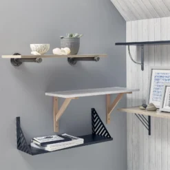 None Industrial Straight Pipe Bracket Gun Metal -Home Furnishing Series Store 12821192 1264832960372142