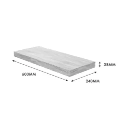 Floating Shelf - Grey Oak - 600 X 240 X 38mm -Home Furnishing Series Store 12822025 1544976219240217