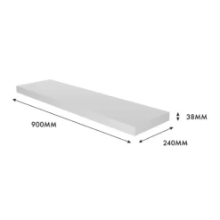 Floating Shelf - White Matt - 900 X 240 X 38mm -Home Furnishing Series Store 12822045 1944976219299350