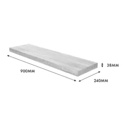 Floating Shelf - Grey Oak - 900 X 235 X 38mm -Home Furnishing Series Store 12822048 5934976219240499