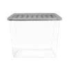 80L Storage Box With Clear Base And Grey Lid -Home Furnishing Series Store 12826264 4394904169685446