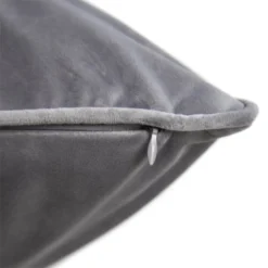 None Large Plain Velvet Cushion - Light Grey - 58x58cm 10 None Large Plain Velvet Cushion - Light Grey - 58x58cm -Home Furnishing Series Store 12827086 1584832958649827