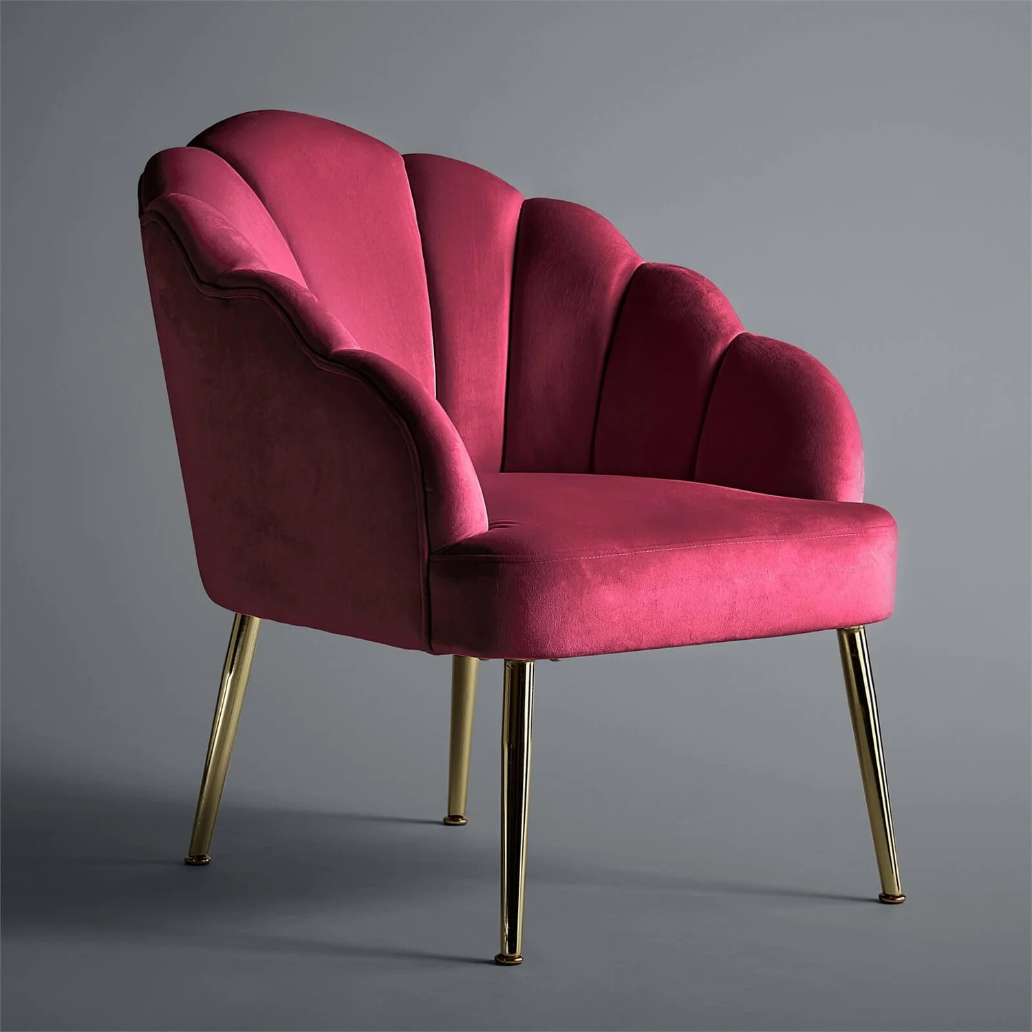 Sophia Scallop Occasional Chair - Cerise 5 Sophia Scallop Occasional Chair - Cerise - Image 3