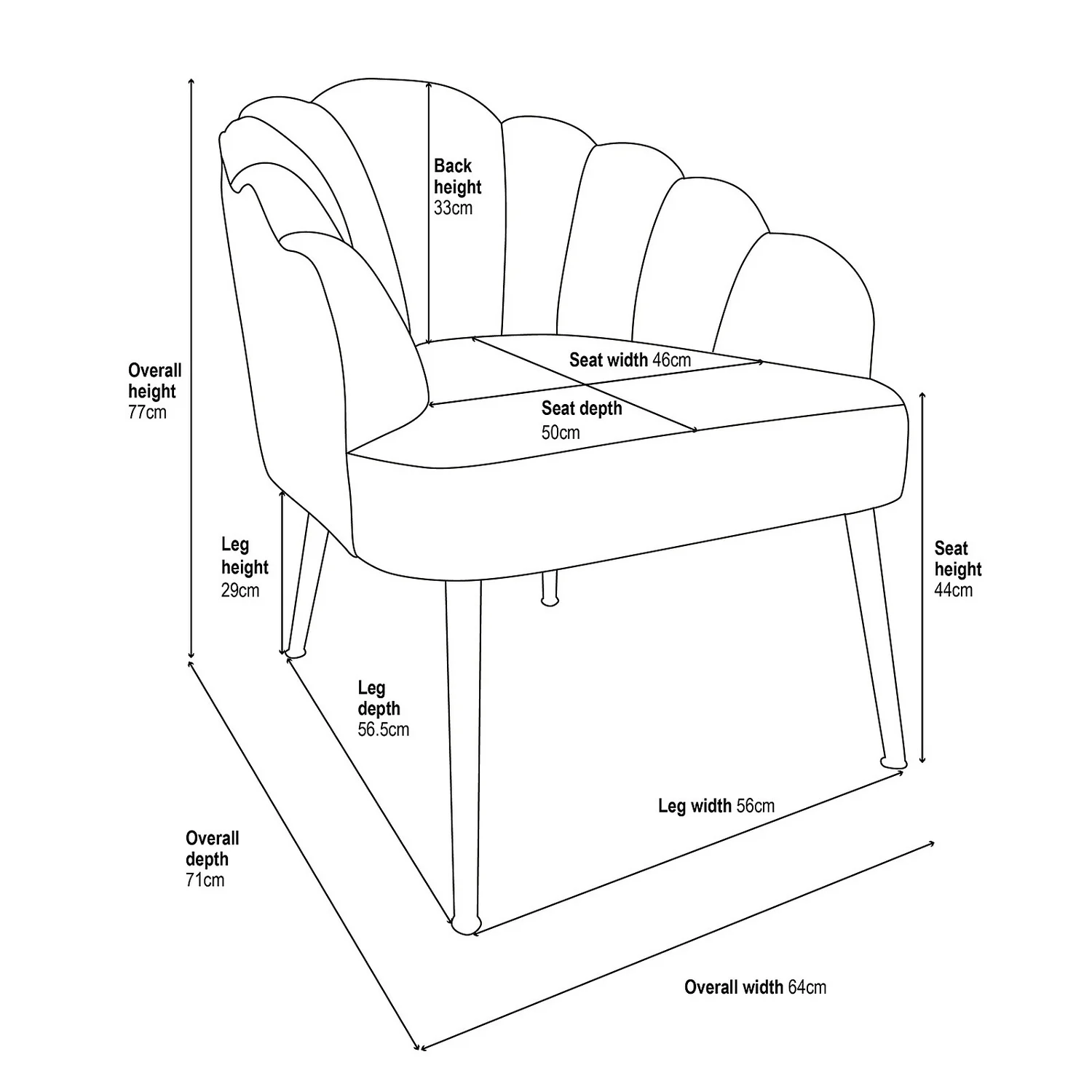 Sophia Scallop Occasional Chair - Duck Egg Blue 6 Sophia Scallop Occasional Chair - Duck Egg Blue - Image 4