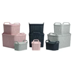 Small Urban Storage Basket With Lid - Graphite -Home Furnishing Series Store 12837349 3344960190120604