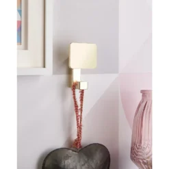 Square Back Hook - Brushed Brass -Home Furnishing Series Store 12839152 1444995166088883
