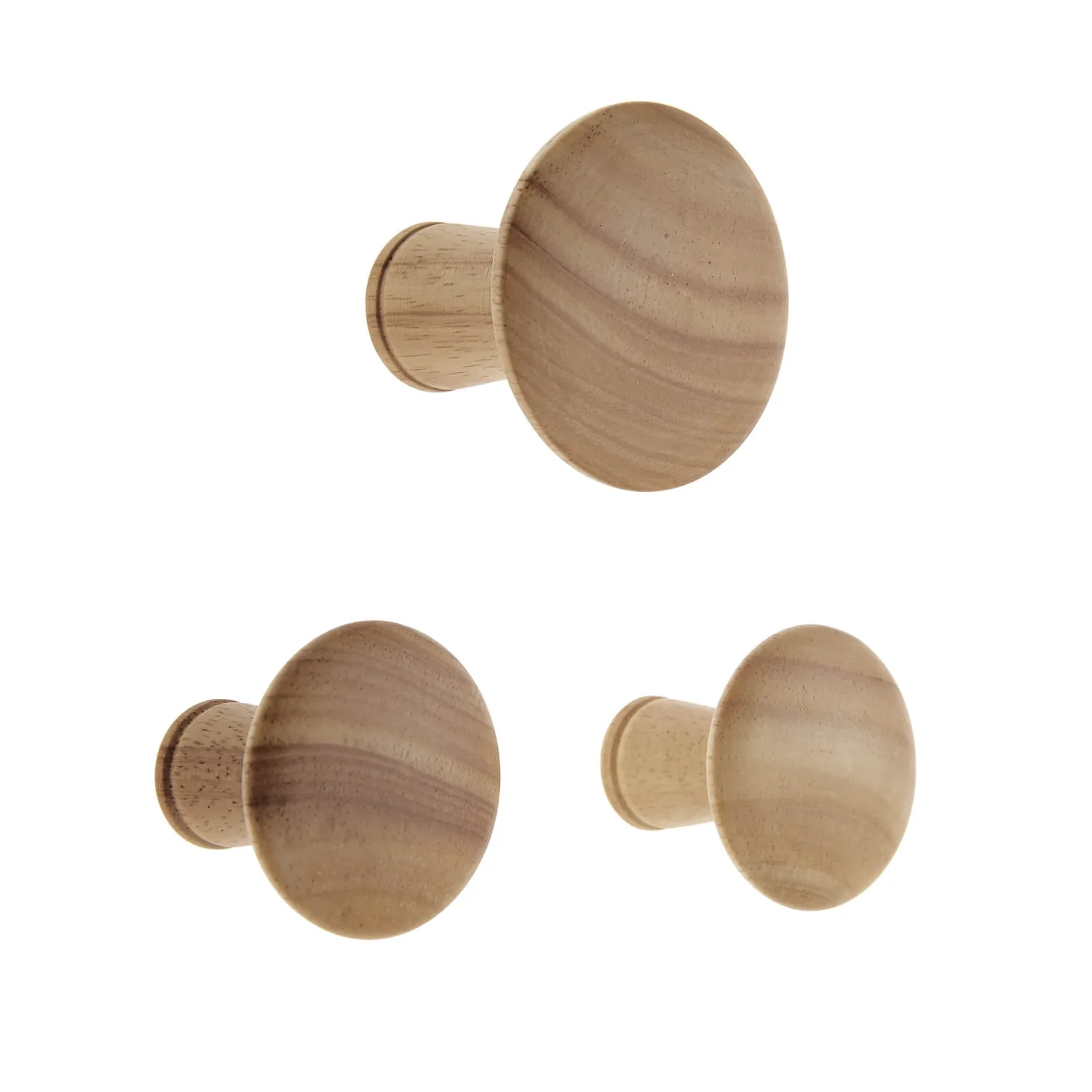 Wood Dots Hook Set - Oak Effect 3 Wood Dots Hook Set - Oak Effect