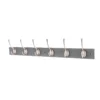 6 Victorian Satin Nickel Hooks On Slate Grey Bloc Board