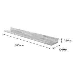 Flexi Storage Decorative Shelving Photo Shelf Grey Oak 600x35x100mm -Home Furnishing Series Store 12878519 1174976461964811