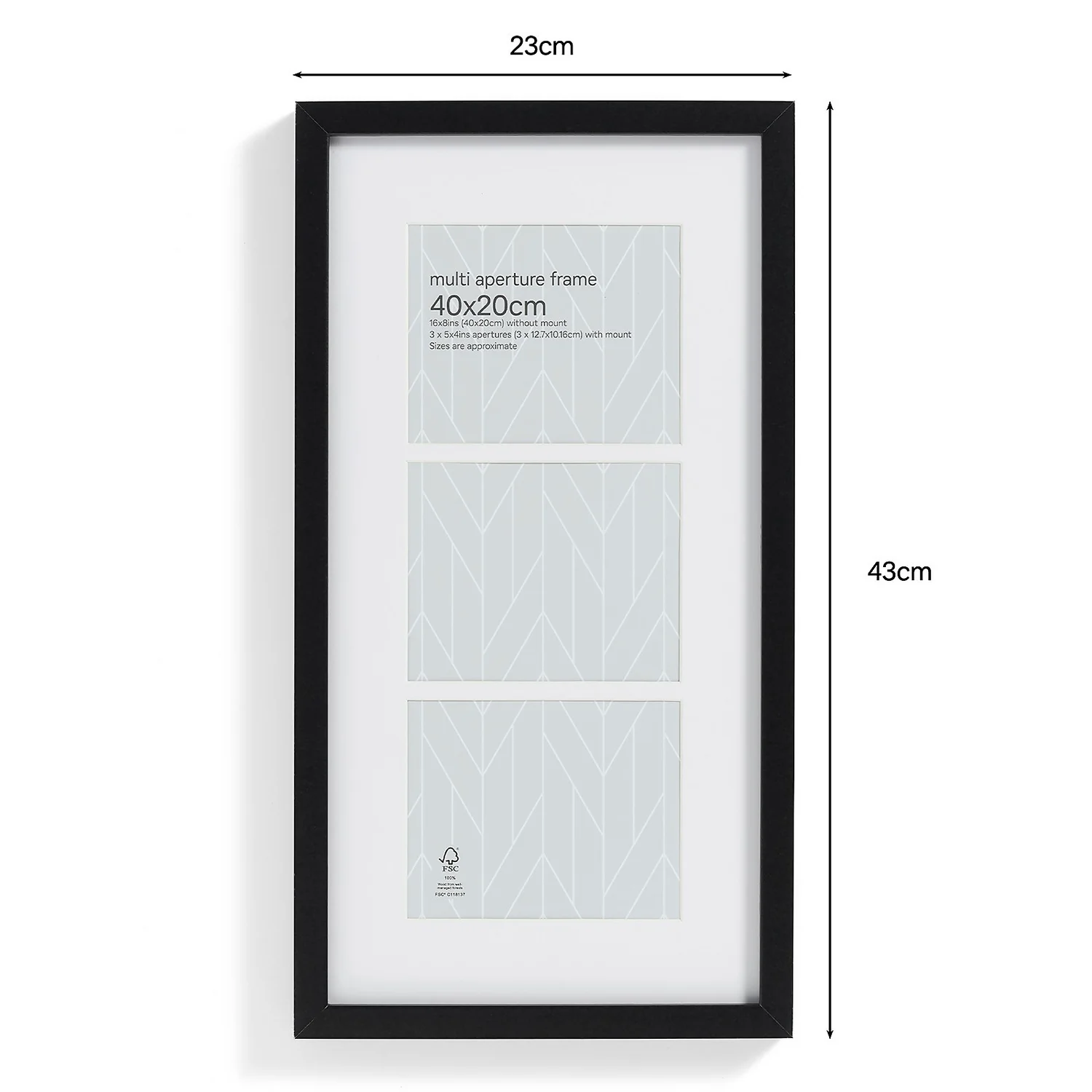 Box Photo Frame Multi Aperture - 40x20cm - Black 4 Box Photo Frame Multi Aperture - 40x20cm - Black - Image 2