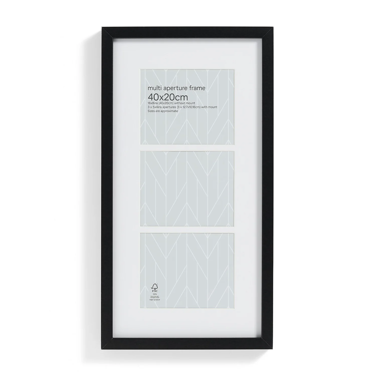 Box Photo Frame Multi Aperture - 40x20cm - Black 6 Box Photo Frame Multi Aperture - 40x20cm - Black - Image 4