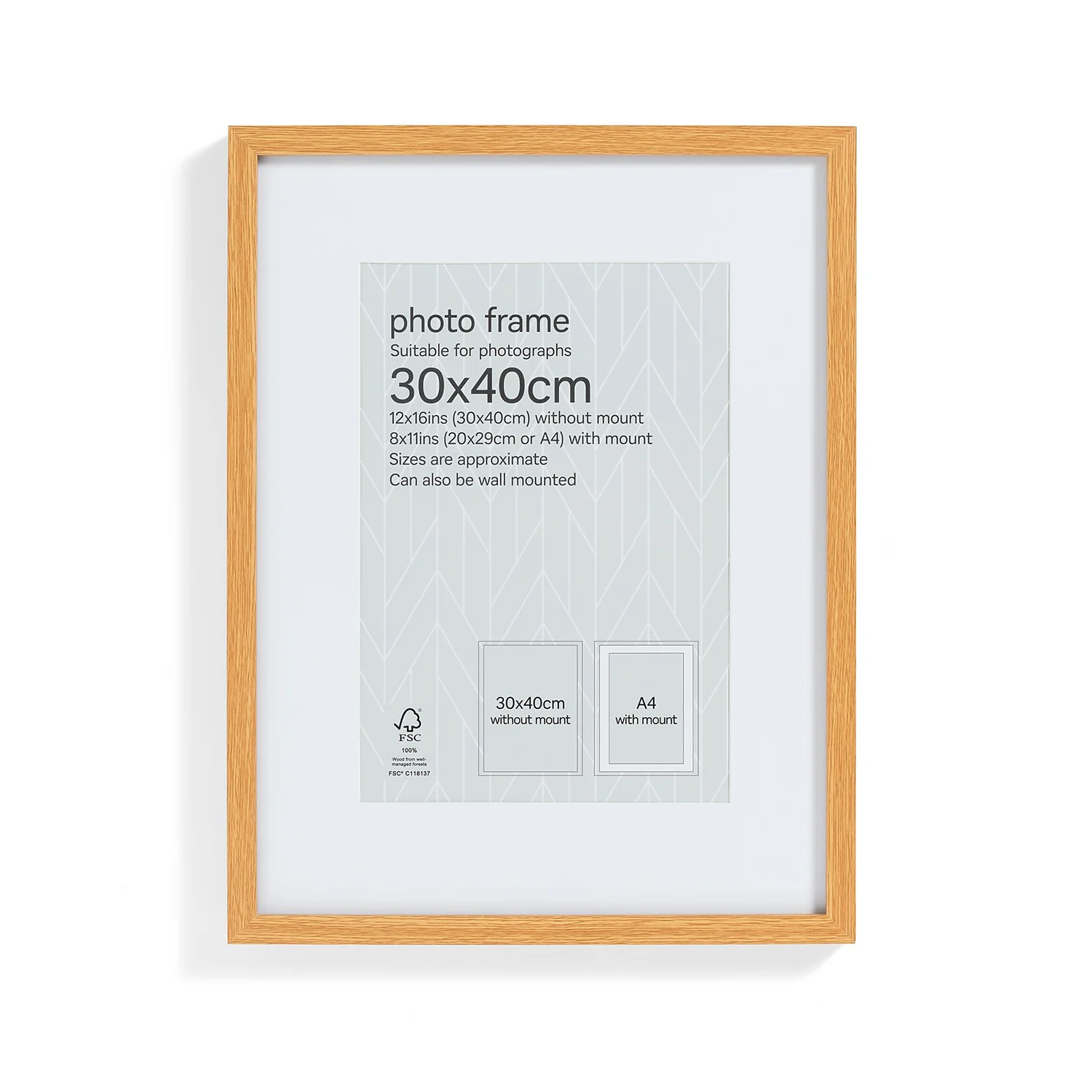 Box Photo Frame - 30x40cm - Oak 6 Box Photo Frame - 30x40cm - Oak - Image 4