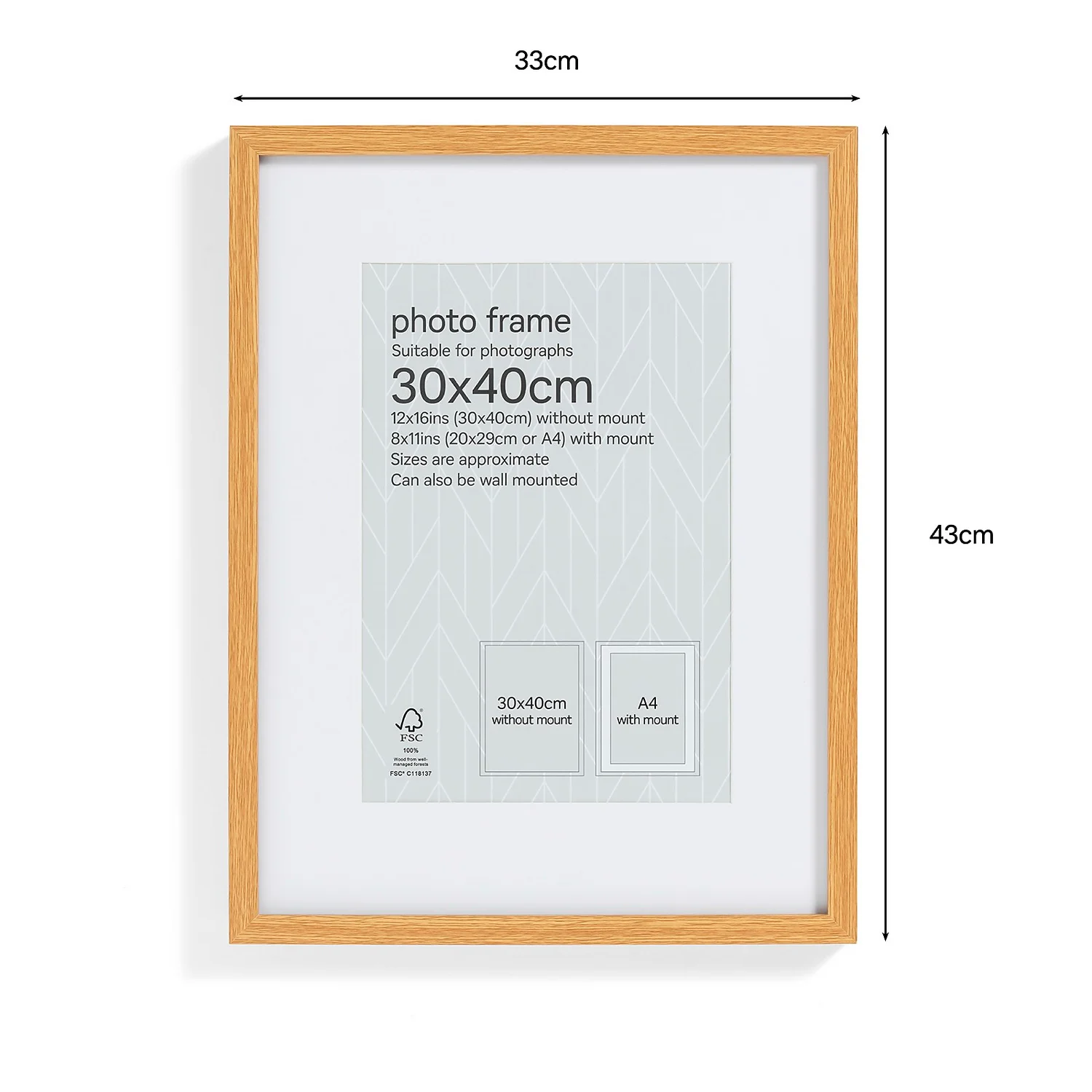 Box Photo Frame - 30x40cm - Oak 4 Box Photo Frame - 30x40cm - Oak - Image 2