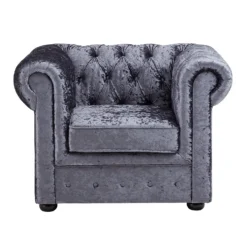 Chesterfield Crushed Velvet Armchair - Petrol Blue -Home Furnishing Series Store 12882324 1044843612903908