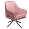 Pia Pleat Swivel Chair - Rose -Home Furnishing Series Store 12882869 1394887373266915