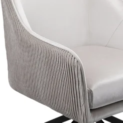 Pia Pleat Swivel Chair - Silver -Home Furnishing Series Store 12882871 1104887373158504