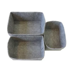 Set Of 3 Grey Oval Felt Baskets -Home Furnishing Series Store 12886601 1784857031680822