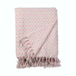 House Beautiful Geo Throw - Blossom & Mist - 150x183cm