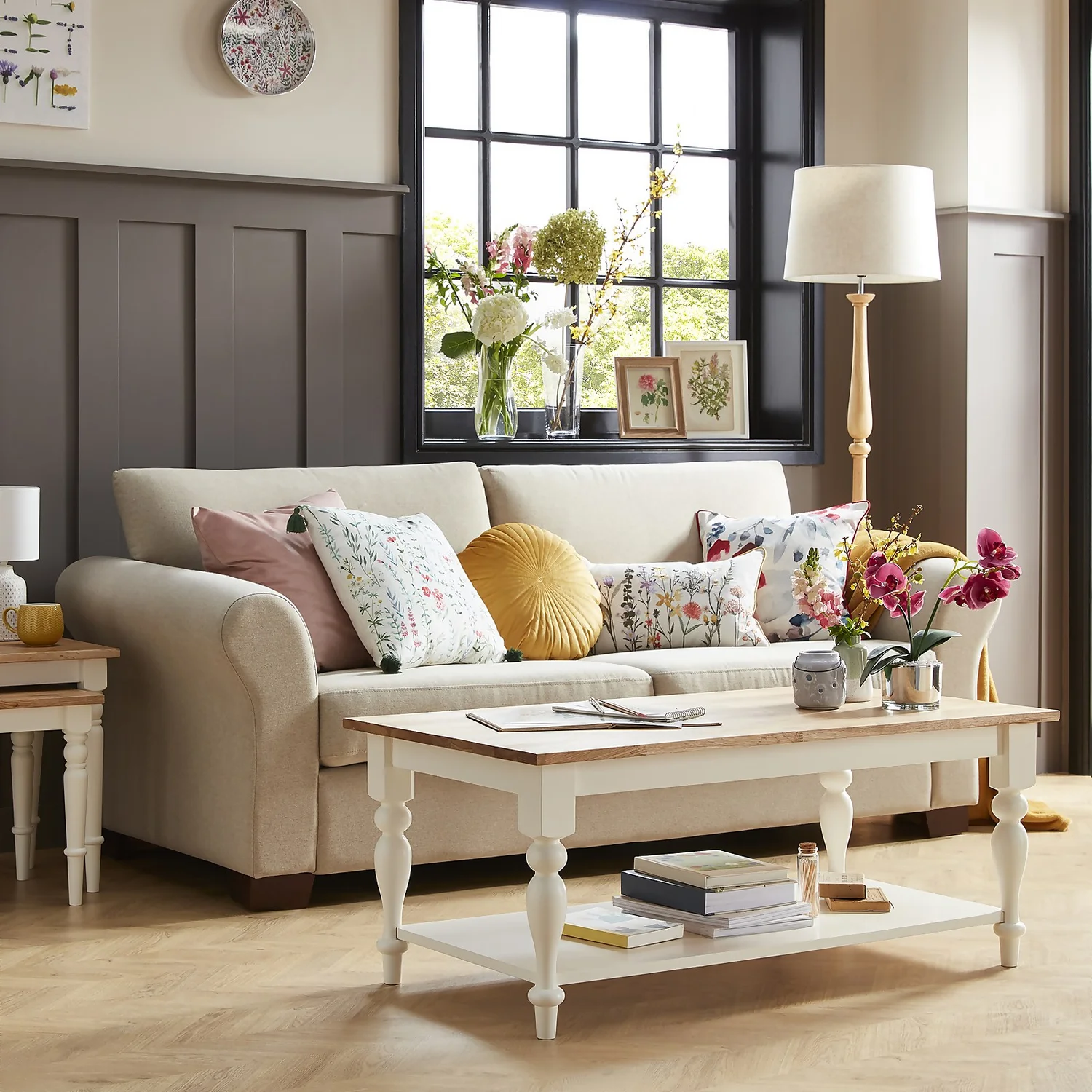 Disty Printed Floral Cushion - Sage 4 Disty Printed Floral Cushion - Sage - Image 2