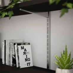 Twin Slot Shelving Kit - 1219mm Krome Twinslot And 120mm Brackets - Chrome Effect -Home Furnishing Series Store 12888690 2034843286654898