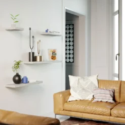 Flexi Storage Decorative Shelving Floating Shelf Grey Oak 250x38x250mm -Home Furnishing Series Store 12889892 1124885493028198