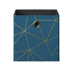 Clever Cube Velvet Geometric Insert - Smokey Blue & Gold -Home Furnishing Series Store 12932951 2084887876808341