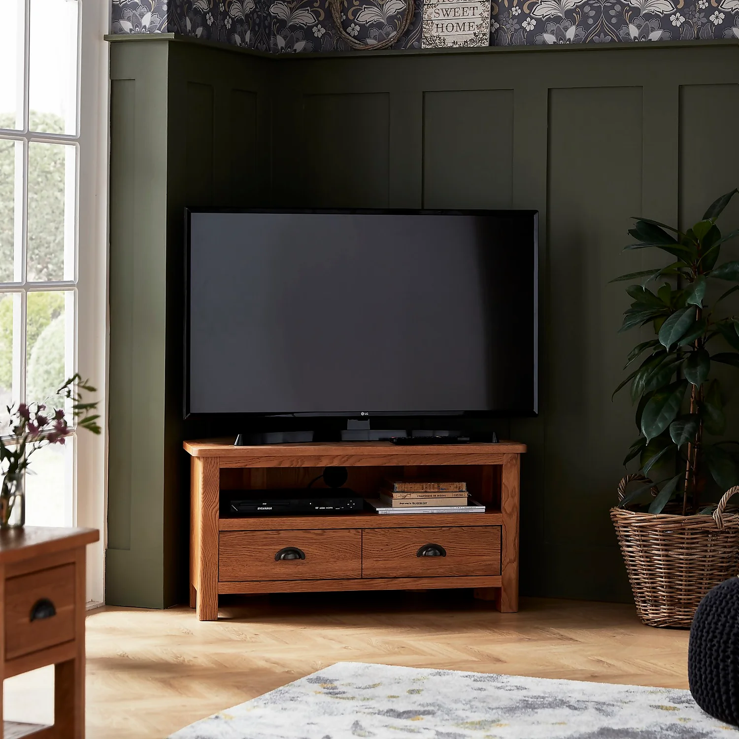 Norbury Corner TV Stand - Oak 4 Norbury Corner TV Stand - Oak - Image 2