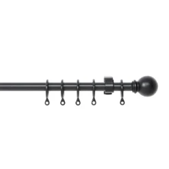 Extendable Ball Finial Curtain Pole - Black - 1.7-3m (13/16mm)