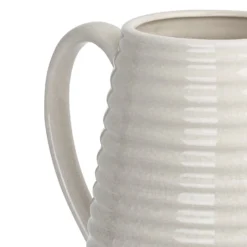 Crackle Effect Ribbed Jug - White -Home Furnishing Series Store 13036255 3084894568186826