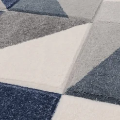 Carved Geo Rug - Denim - 120x170cm -Home Furnishing Series Store 13112206 1754874879921511