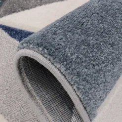 Carved Geo Rug - Denim - 120x170cm -Home Furnishing Series Store 13112206 1834874879873673