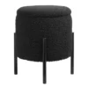 Tori Boucle Footstool - Black 1 Tori Boucle Footstool - Black -Home Furnishing Series Store 13130401 1114919264403102
