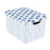 Curver Stockholm Coastal Deco Storage Box - Blue & White - 22L -Home Furnishing Series Store 13169627 8674898511659751