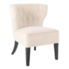 Sadie Velvet Accent Chair - Ivory -Home Furnishing Series Store 13223762 1024927511811543