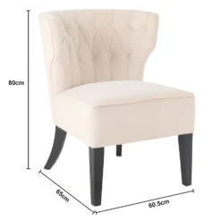 Sadie Velvet Accent Chair - Ivory -Home Furnishing Series Store 13223762 1644927512217629
