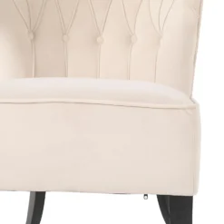 Sadie Velvet Accent Chair - Ivory -Home Furnishing Series Store 13223762 4404927512171000