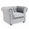 Chesterfield Velvet Armchair - Silver -Home Furnishing Series Store 13302342 4195036616364149