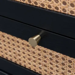 Kubu Rattan 2 Drawer Side Table - Black -Home Furnishing Series Store 13633731 1164974471828717