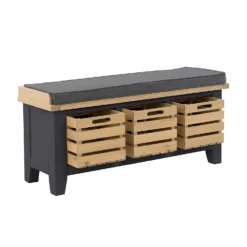 Ashstead Storage Bench - Oak & Charcoal -Home Furnishing Series Store 13642204 2784953455621769